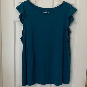 Loft Ruffle Sleeve Slub Tee